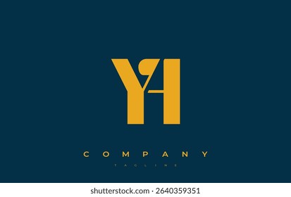 YH Abstract Geometric Logo Design. Modern and elegant logo design with simplistic typography elements, showcasing branding excellence.