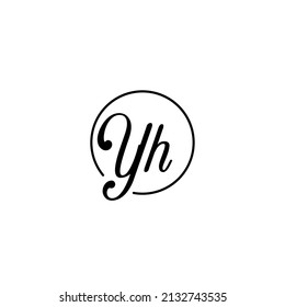 YH circle feminine concept initial logo best for beauty and fashion