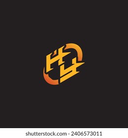 YH combination letter unique initials logo esport for gaming team, youtube, twitch