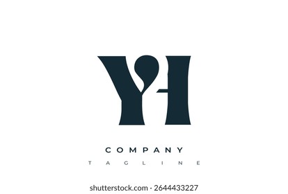 YH Creative Abstract Typography Logo Design (em inglês). Logotipo elegante que combina tipografia arrojada e formas criativas, ideal para soluções de marca e identidade.