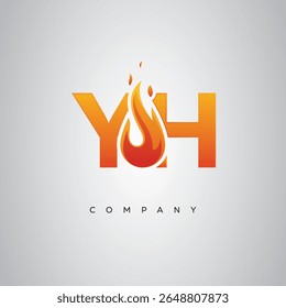 YH Creative Fire Letter Logo Design