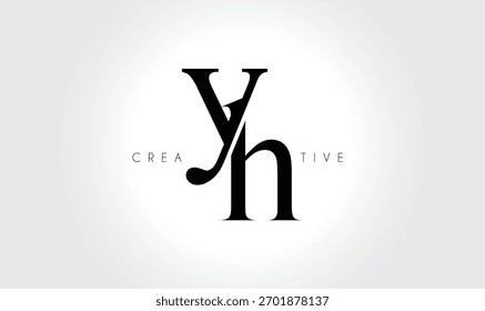 YH Elegant Serif Monogram Logo - Luxuriöser typografischer Großbuchstabe für modernes Branding