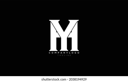 YH, HY, Abstract initial monogram letter alphabet logo design