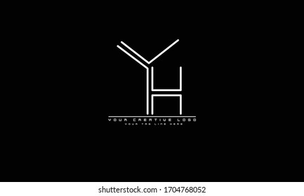 YH HY abstract vector logo monogram template