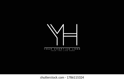 YH HY abstract vector logo monogram template