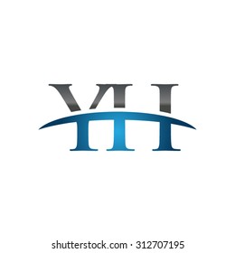 YH initial company blue swoosh logo
