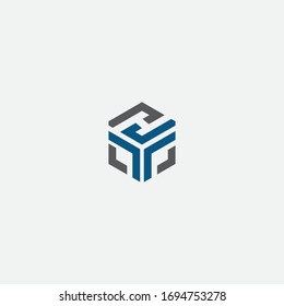 yh initial diamond logo abstract modern