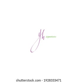 yh initial handwriting logo for identity