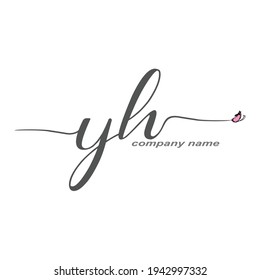 YH Initial Handwriting logo luxury vector beauty