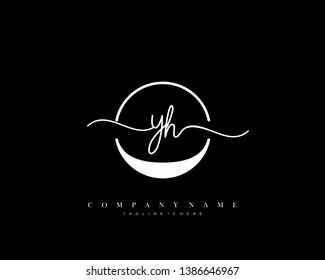 YH initial handwriting logo template vector