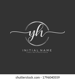 YH  Initial handwriting logo vector