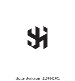 YH initial logo letters in high quality professional design that will print well across any print media