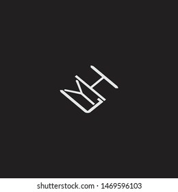 YH Initial Logo letters with rotate squere template