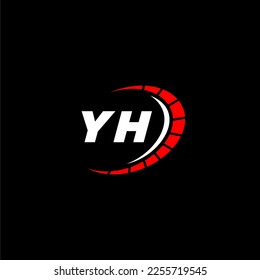 YH initial monogram for automotive logo with speed image design vector