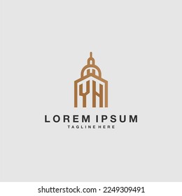 Erstmaliges monogramm-Immobilienlogo der YH mit Imperium-Design