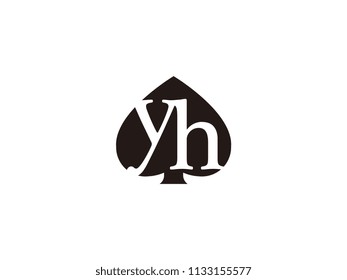 The yh initials logo inside the black shovel