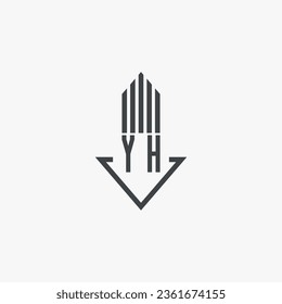 YH initialisiert Stockillustration des Real Estate Logos. Logo-Vektorgrafik