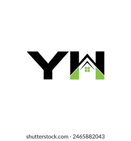 YH letter creative real estate vector logo design.