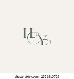YH letter elegant and elegant logo organic hairline logotype wedding concept monogram