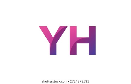 Logotipo del monograma del gradiente de la letra de YH para la marca moderna del negocio