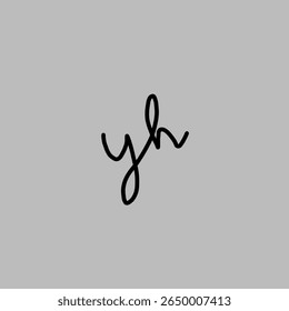 yh letter handwritting vector logo