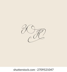 YH letter initial royal design minimalist style curve monogram elegant concept logo