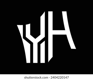 YH letter logo design vector art
