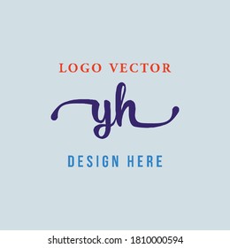 the YH letter logo is elegant, simple, authoritative and easy to understand