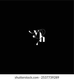 YH letter monogram style and elegant concept organic hairline logo wedding typography initial