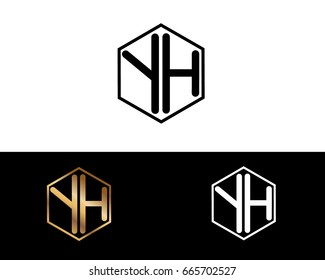 YH letters linked with hexagon shape logo




