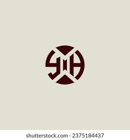 YH line geometric initial logo in high quality professional design that will print well across any print media