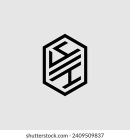 YH line geometric monogram with high quality professional design that will print well