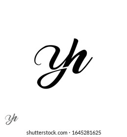 Logo YH diseñado con letra y y h en formato vectorial.