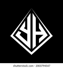 YH logo letters monogram with prisma shape design template vector icon modern