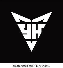 YH Logo monogram with back drop shape logo design template