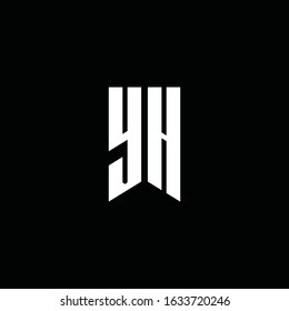yh logo monogram with emblem style isolated on black background