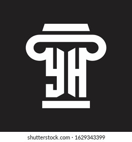 YH Logo monogram with pillar style design template