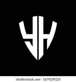 YH logo monogram with shield shape design template