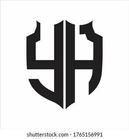 YH Logo Shield style Monogram design template on white background