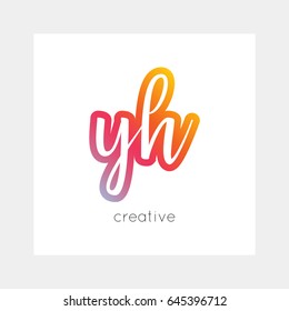 YH logo, vector. Useful as branding, app icon, alphabet combination, clip-art.