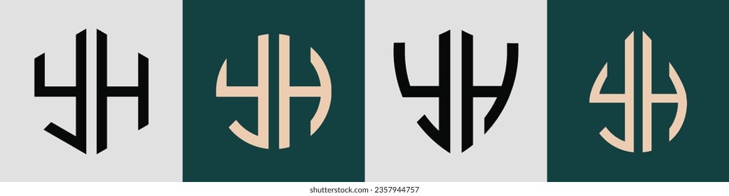 YH moderne Anfangsbuchstaben Logo Design Vektorbündel. Es ist geeignet, für welche Firma oder Marke diese anfänglich gegründet wird.