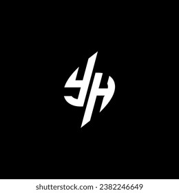 Diseño del logotipo de soporte de monograma YH con concepto de forma fría en vector