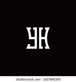 YH monogram logo with curved side style design template