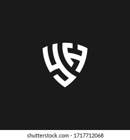 YH monogram logo with shield shape design template