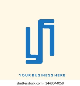 YH monogram logo.Typographic icon with overlapped letter y and letter h.Lowercase alphabet initials.Lettering blue sign isolated on light background.Modern, tech, web, corporate style.