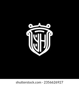 YH shield initial monogram with high quality professional design that will print well