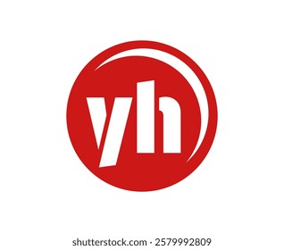 YH sport emblem or team logotype. Ball logo with a combination of Initial letter Y and H for balls shop, sports company, training, club badge. Vector illustration.