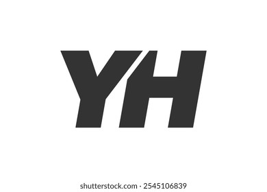 YH Techno Editable Font Logo For Corporate Branding. Bold, Futuristic Design With Unique Typographic Ideas. Minimal Custom Type And Dynamic Letter Variations For Promotion, Printing, And Book Titles