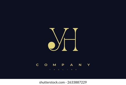 YH Typography Logo Design. Stylish monogram design depiction featuring the letters Y and H combined in an artistic signature style, delivering a unique and creative visual representation.