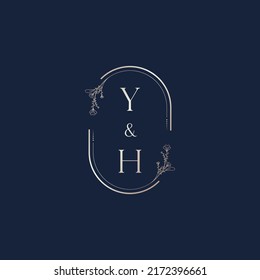 YH letras iniciales del logo en un diseño profesional de alta calidad que se imprimirán en cualquier medio impreso